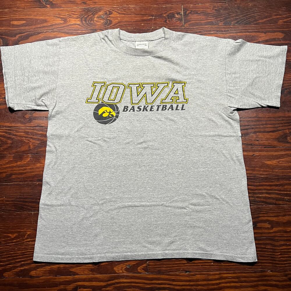 Tultex XL Vintage Iowa Basketball T Shirt Gray Regular